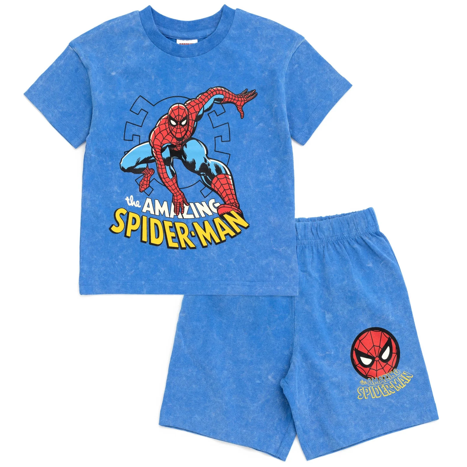 Marvel Spider-Man Vintage Drop Shoulder T-Shirt and Shorts Outfit Set Toddler to Big Kid | Walmart (US)