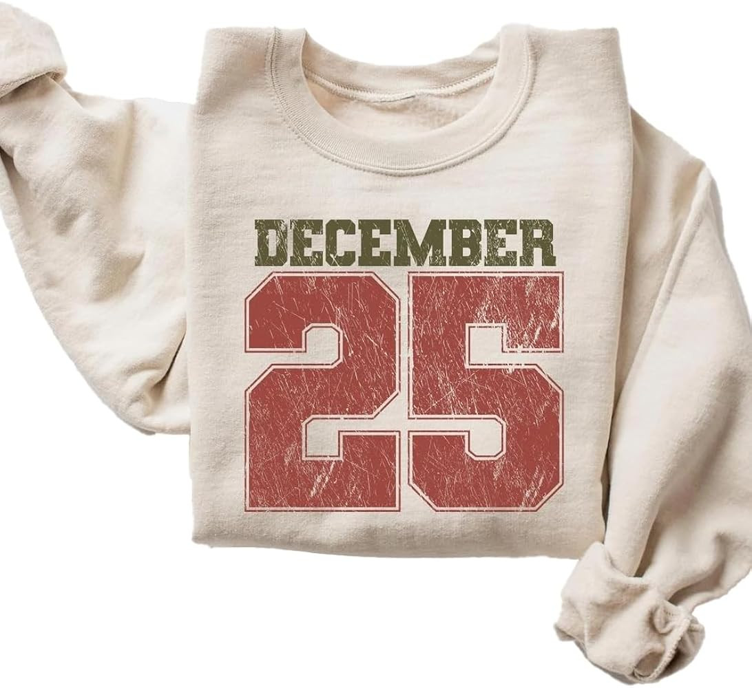 December 25 Shirt, Unisex Retro Christmas Sweatshirt | Amazon (US)