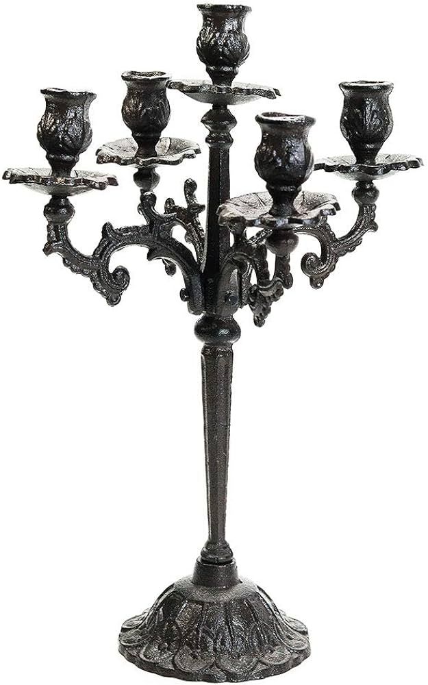 Sungmor Heavy Duty Cast Iron Candlestick Holders - Handcrafted Vintage Candelabra - 43CM/17Inch T... | Amazon (US)