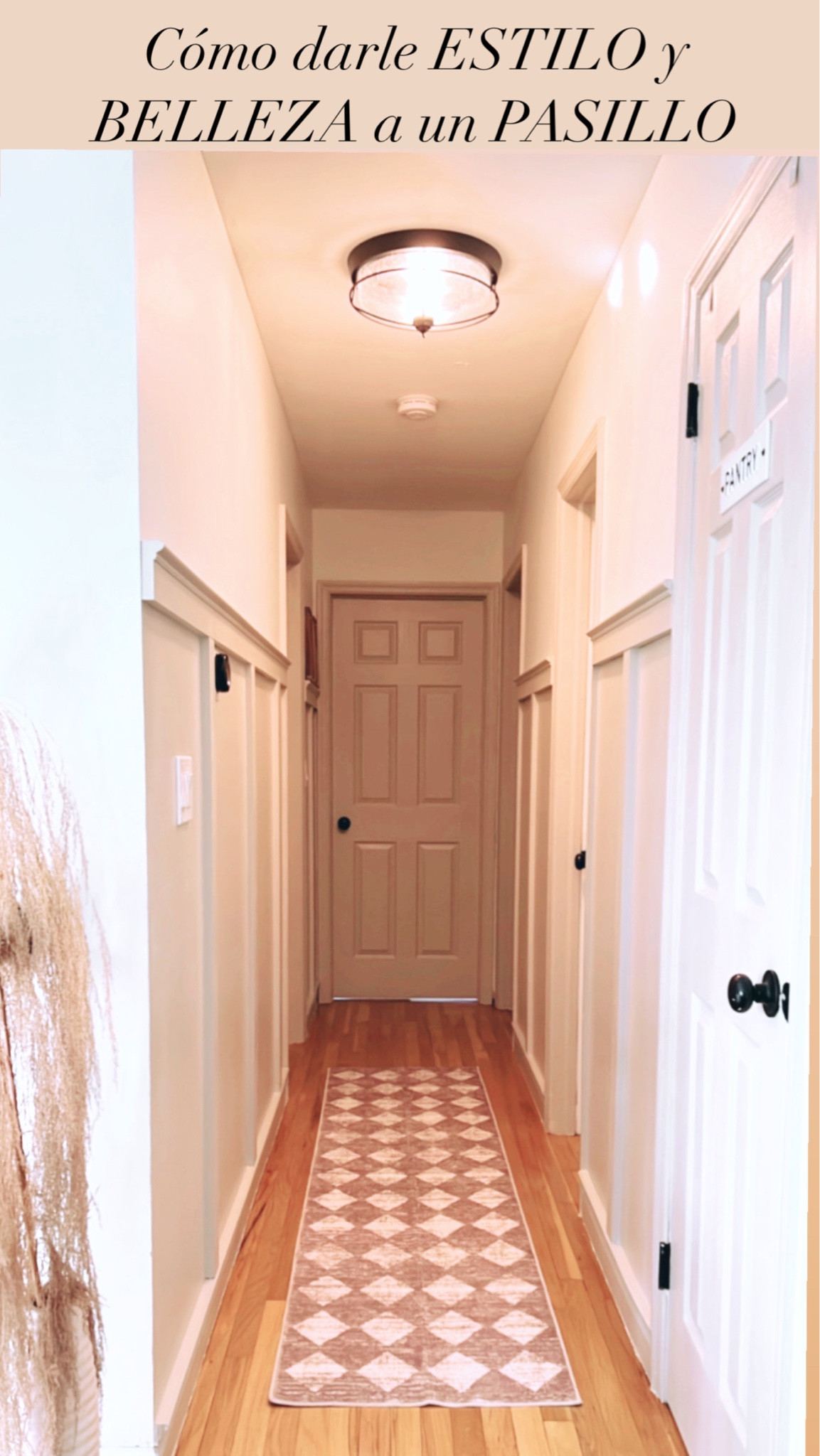 Simple way to add style in a hallway! 
Paint, trims and rug. Love it ! 
#hallway 

#LTKhome #LTKstyletip #LTKunder100