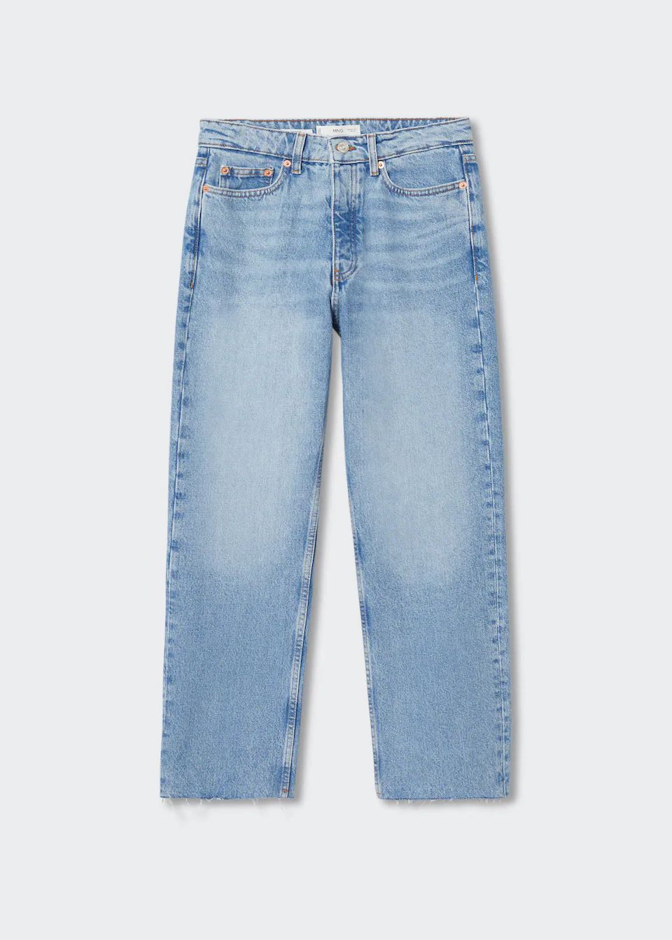 High-waist cropped straight jeans -  Women | Mango United Kingdom | MANGO (UK)