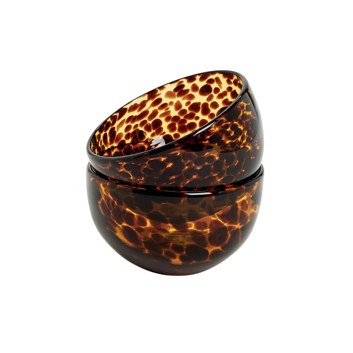 Set of Two Glass Tortoise Print Tidbit Bowls | The Well Appointed House, LLC