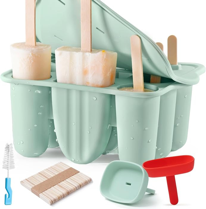 9-Cavity Popsicle Molds for Kids, Homemade BPA-Free Silicone Popsicle Maker Mold Set Easy Release... | Amazon (US)