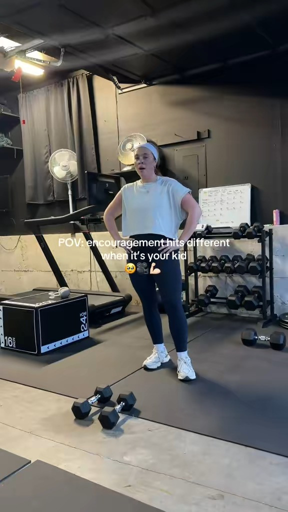 Midsize Gym Outfit of the Day | Home Gym Essentials | Size 10/12 | M/L | 5'3" 

 #LTKfitnessgoals #LTKmomlife #LTKActive