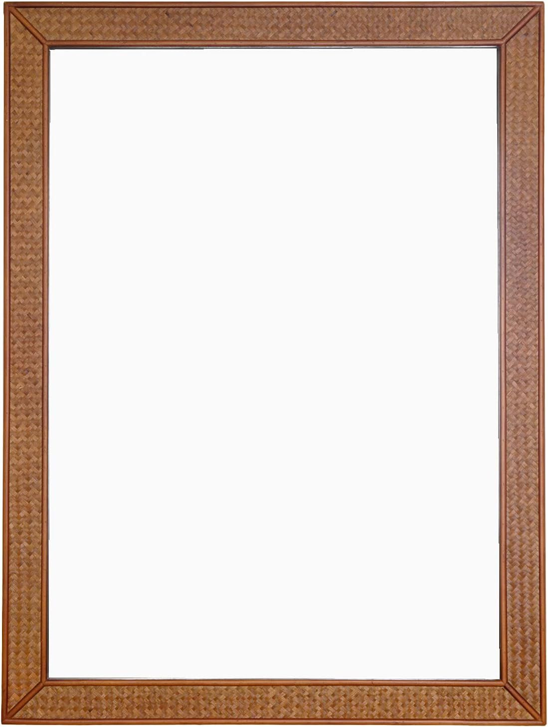 SORBARIA Natural Woven Rattan Frame Rectangular Mirror Large 30" x 40", Dark Caramel Color, MCM a... | Amazon (US)