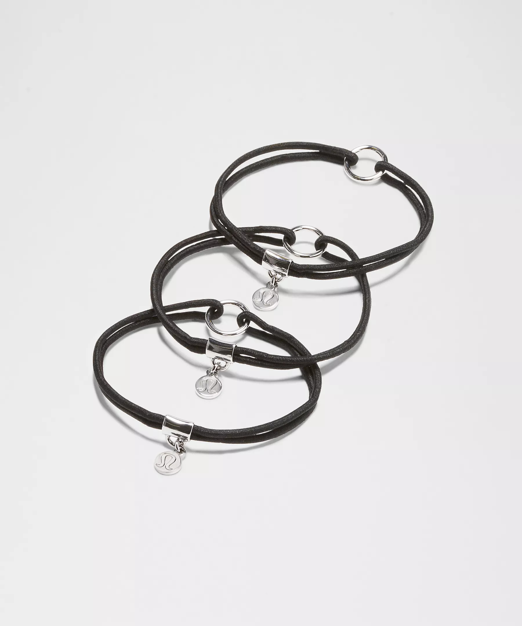 Logo Charm Hair Ties *3 Pack | Women's Hair Accessories | lululemon | Lululemon (US)