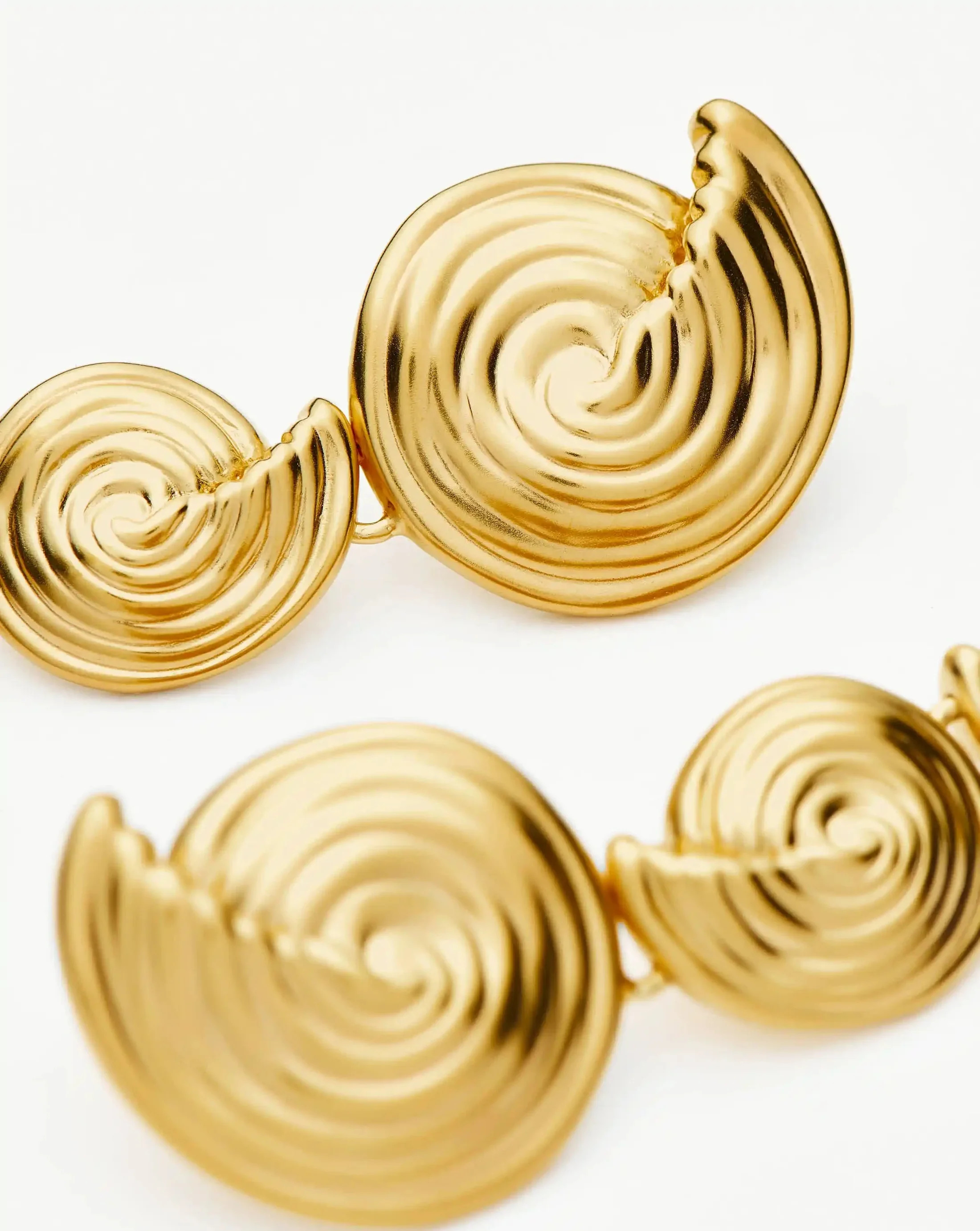 Spiral Statement Drop Earrings | 18ct Gold Plated Earrings | Missoma UK