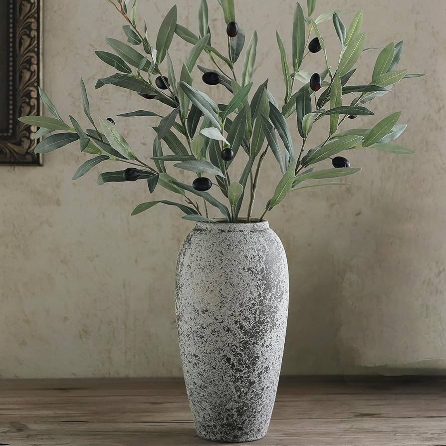 Rustic Large Ceramic Vase, Vintage Floor Tall Flower Vase Distressed Farmhouse Decor for Living R... | Amazon (US)