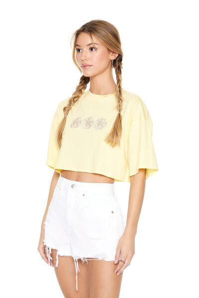 Cropped Flower Graphic Tee | Forever 21