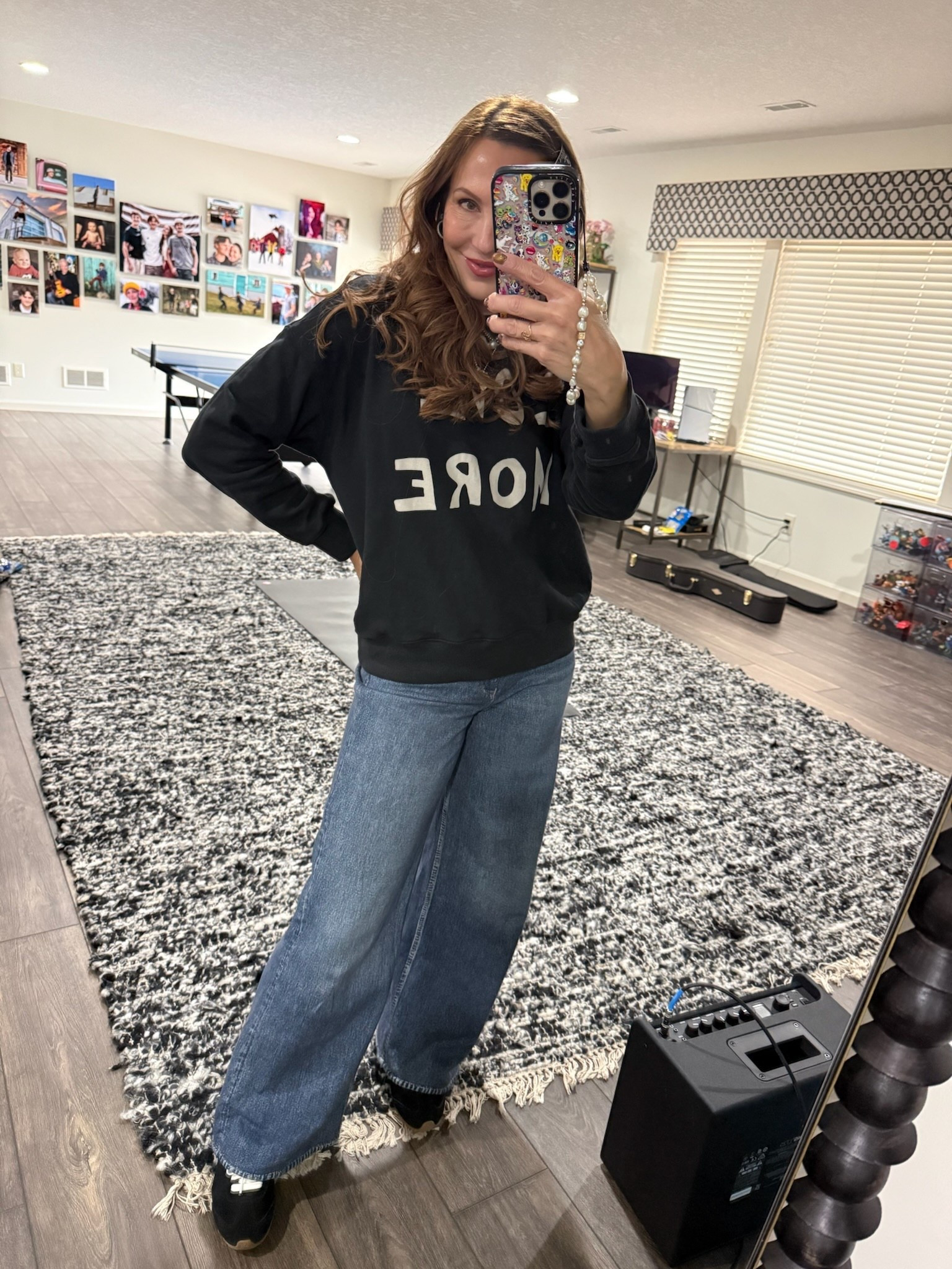 OOTD
Frame pajama jeans 

Kerri Rosenthal sweatshirt

Alo sneakers

David Yurman hoops
David Yurman pearl choker
Tiffany’s dog tag necklace

Small in everything :)

#LTKOver40 #LTKStyleTip #LTKSeasonal