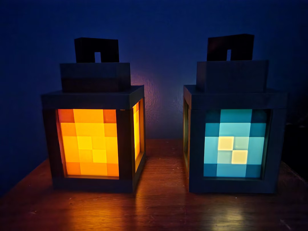 Gaming Lantern Minecraft Inspired Gamer Gift and Night Light Decor - Etsy | Etsy (US)
