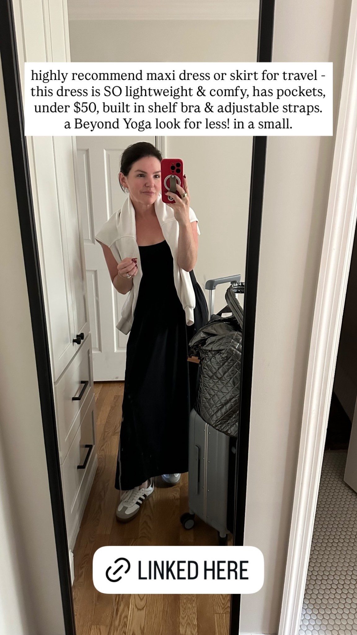 highly recommend maxi dress or skirt for travel - this dress is SO lightweight & comfy, has pockets, under $50, built in shelf bra & adjustable straps. a Beyond Yoga look for less! in a small.

#LTKFindsUnder50 #LTKTravel #LTKStyleTip