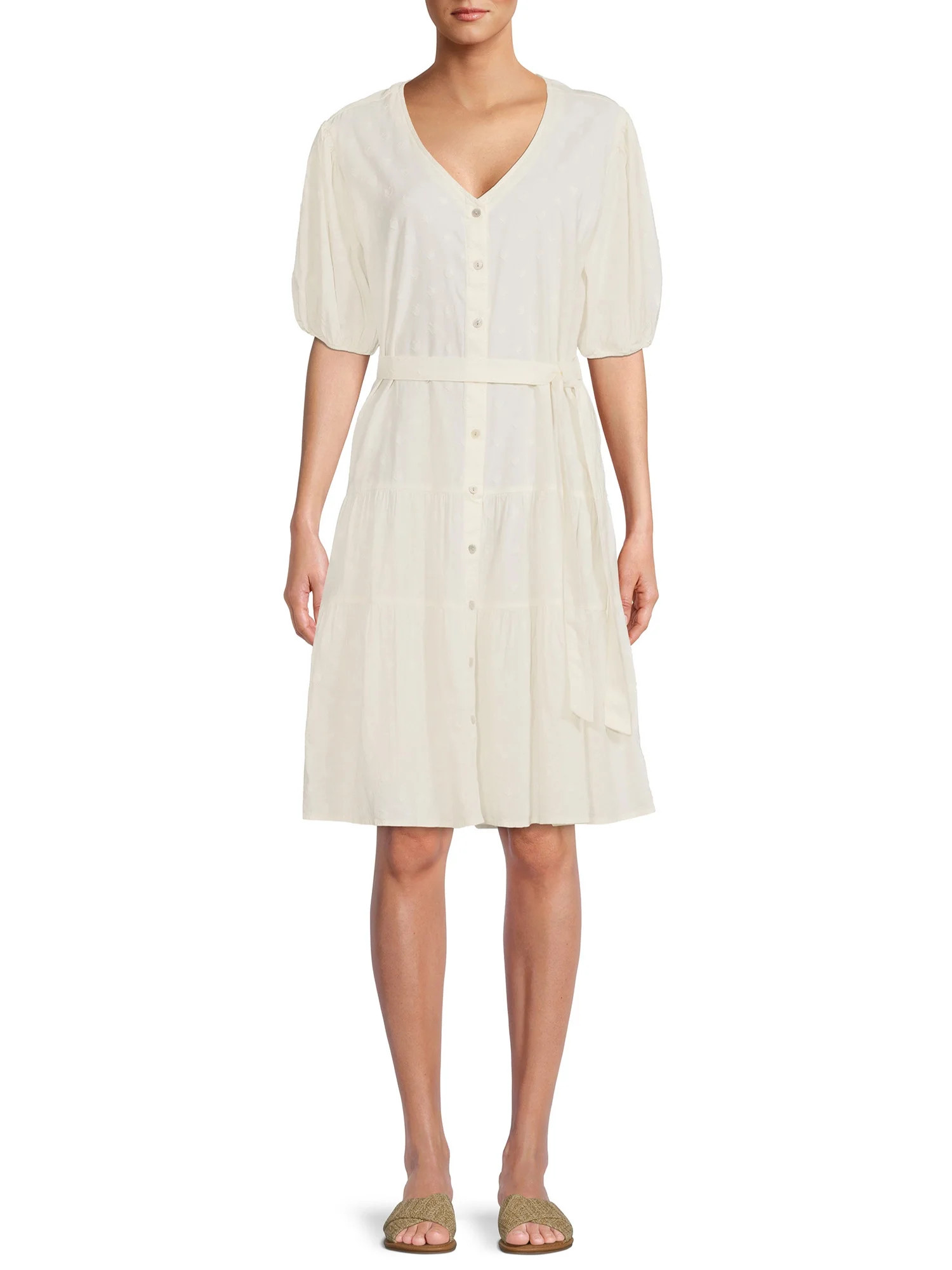 Time And Tru Women's Tiered Dress - Walmart.com | Walmart (US)