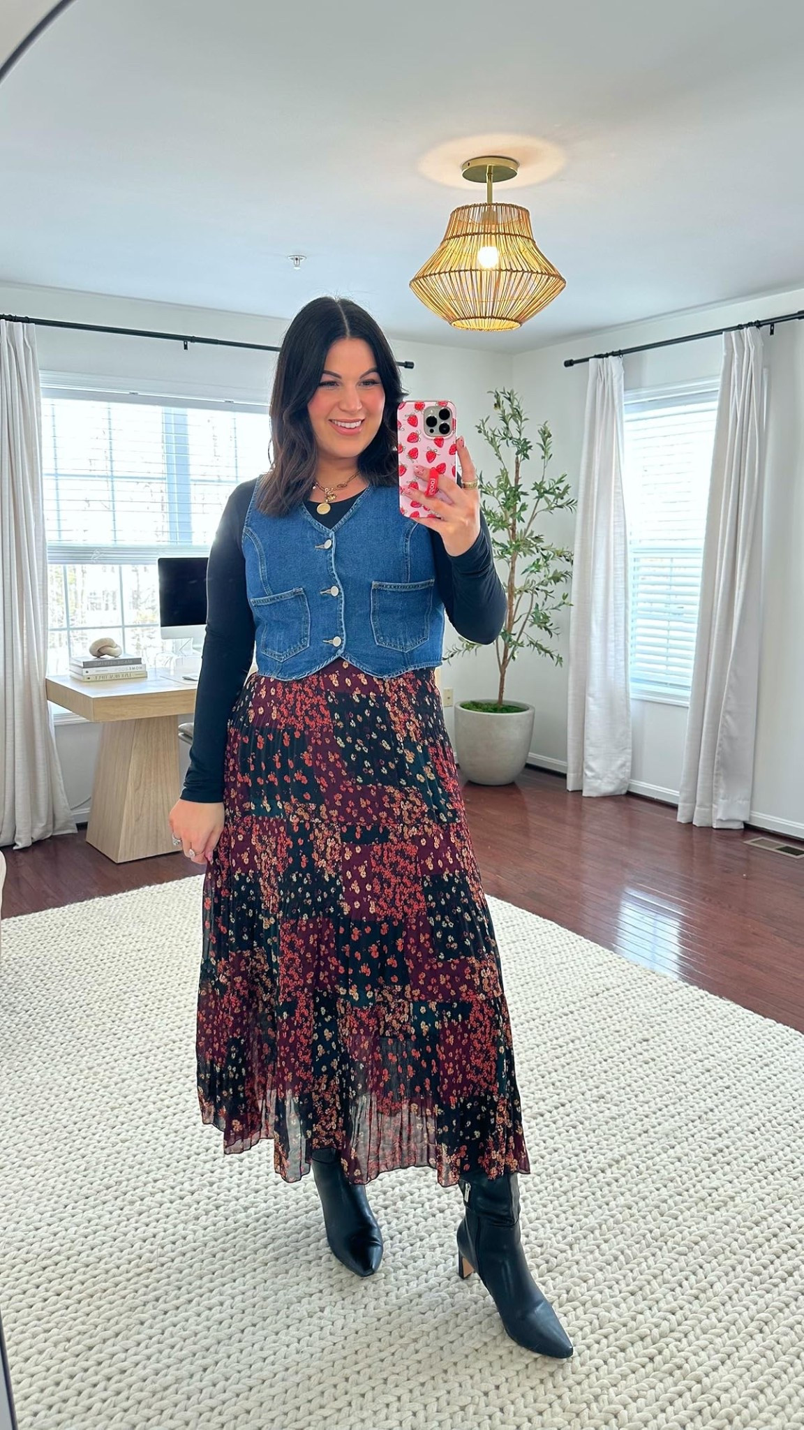 Pinterest inspired outfit as a size 12/14! Bralette, bodysuit, & skirt - size xl 
Vest - size large 
Boots - 10

#LTKMidsize #LTKootd #LTKSeasonal