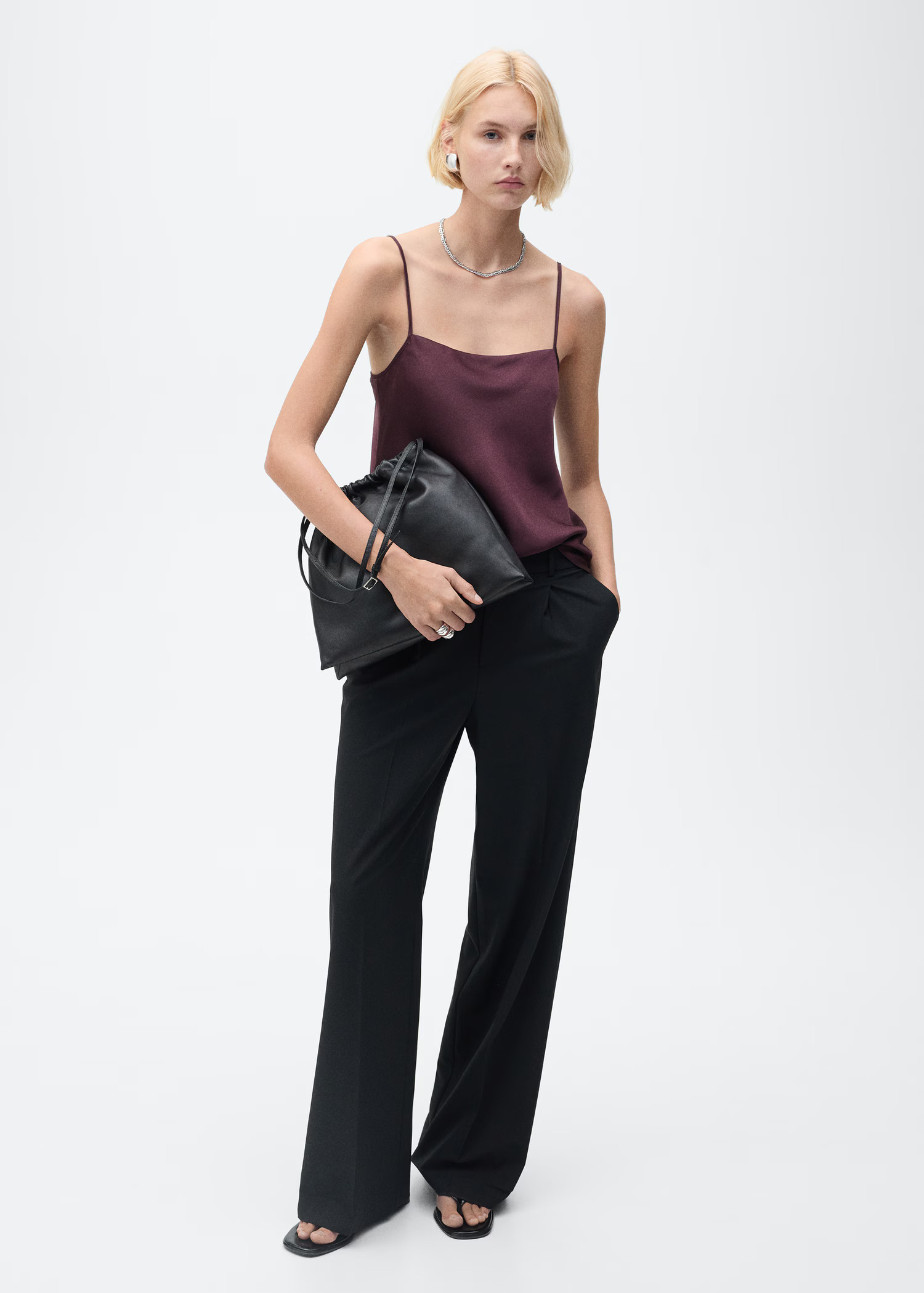 Satin top with thin straps - Women | MANGO USA | Mango (US/MX/AU)