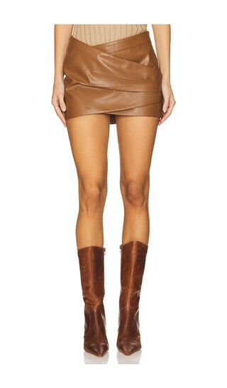 Evi Wrap Skirt in Chocolate | Revolve Clothing (Global)