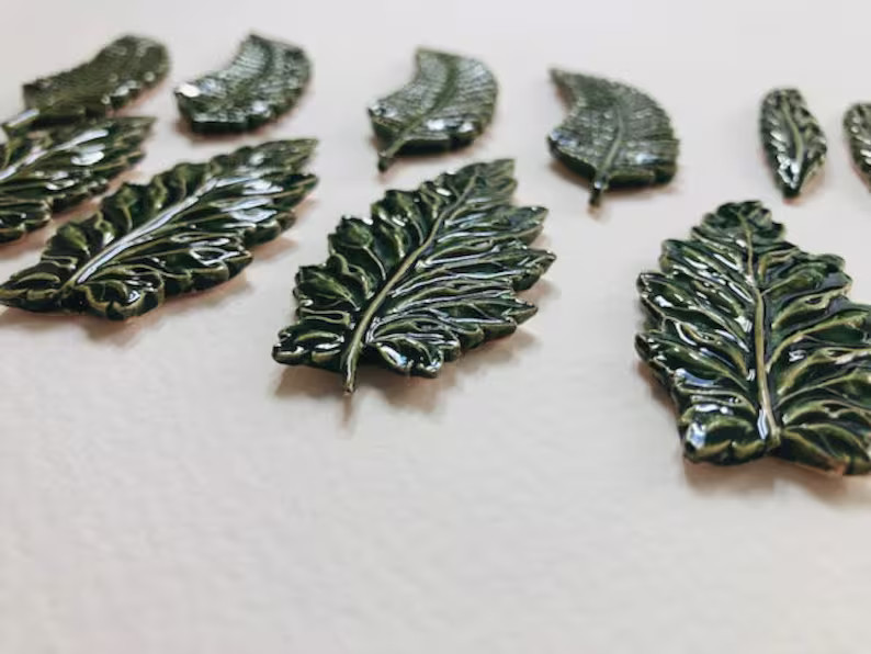Huge Bundle of Fern/leaf Ceramic Tiles - Etsy | Etsy (US)