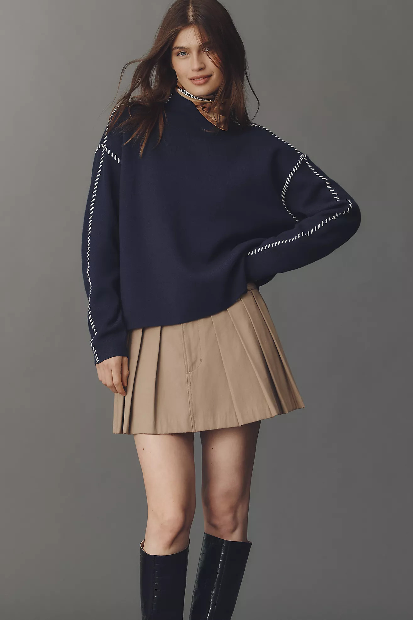 The Carys Mock-Neck Sweater by Maeve | Anthropologie (US)