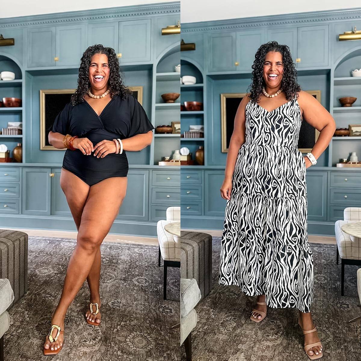 Wearing size xxl in dress and 2x in swimsuit. The sheer sleeves are perfect for those who want more arm coverage. #summerfashion #amazonfinds 

 #LTKootd #LTKPlusSize #LTKSwim