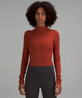 All Aligned Mock Neck Long Sleeve Shirt Online Only | Women's Long Sleeve Shirts | lululemon | Lululemon (US)