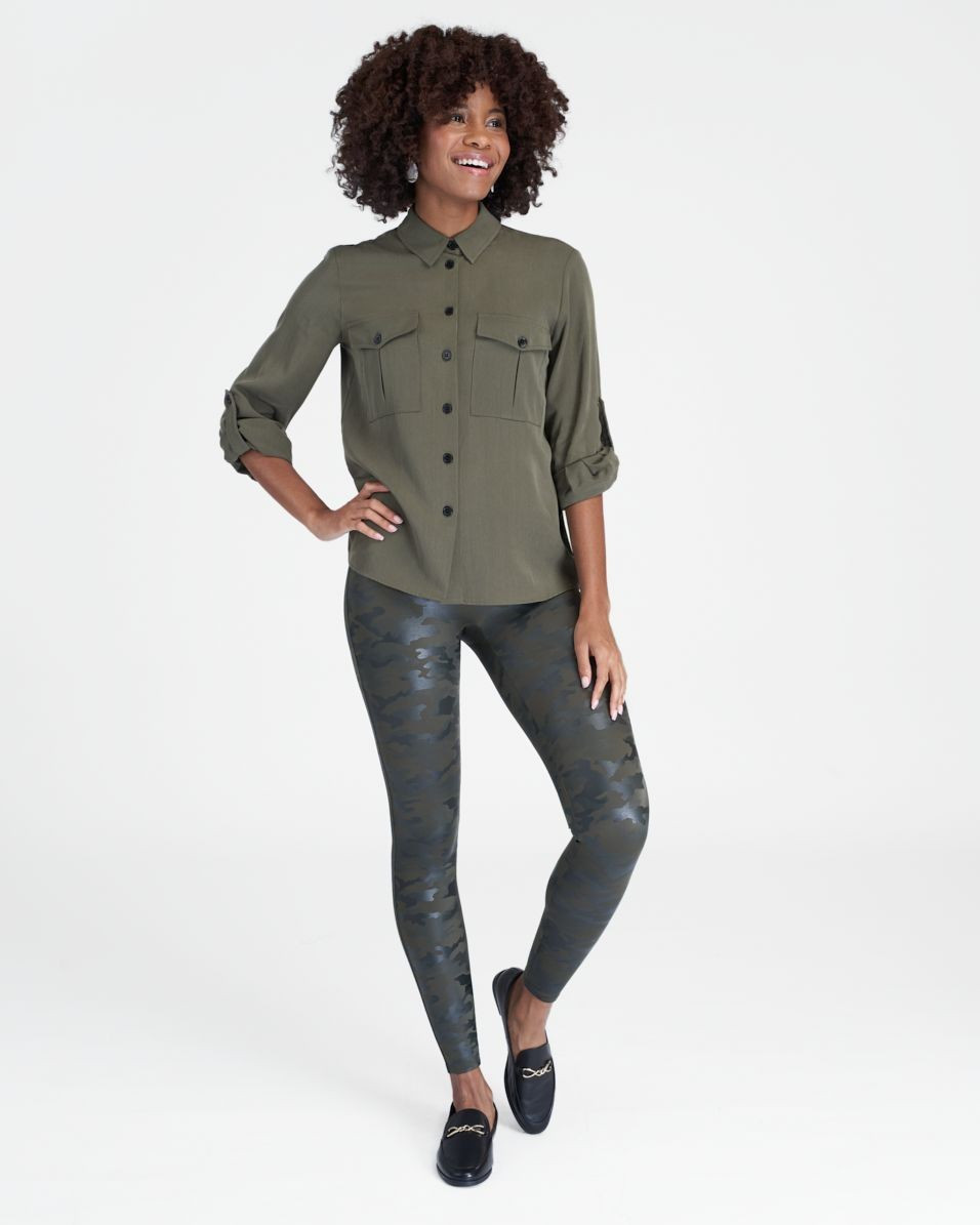 Faux Leather Camo Leggings | Spanx