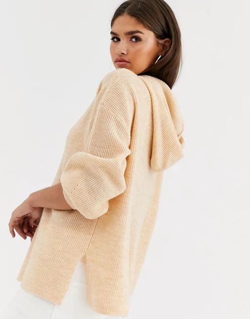 Micha Lounge Luxe knitted hoodie with tie detail in wool blend | ASOS UK