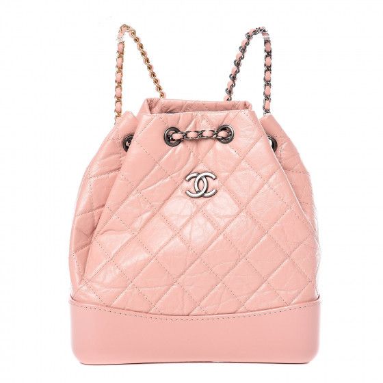 CHANEL Aged Calfskin Quilted Small Gabrielle Backpack Pink | Fashionphile