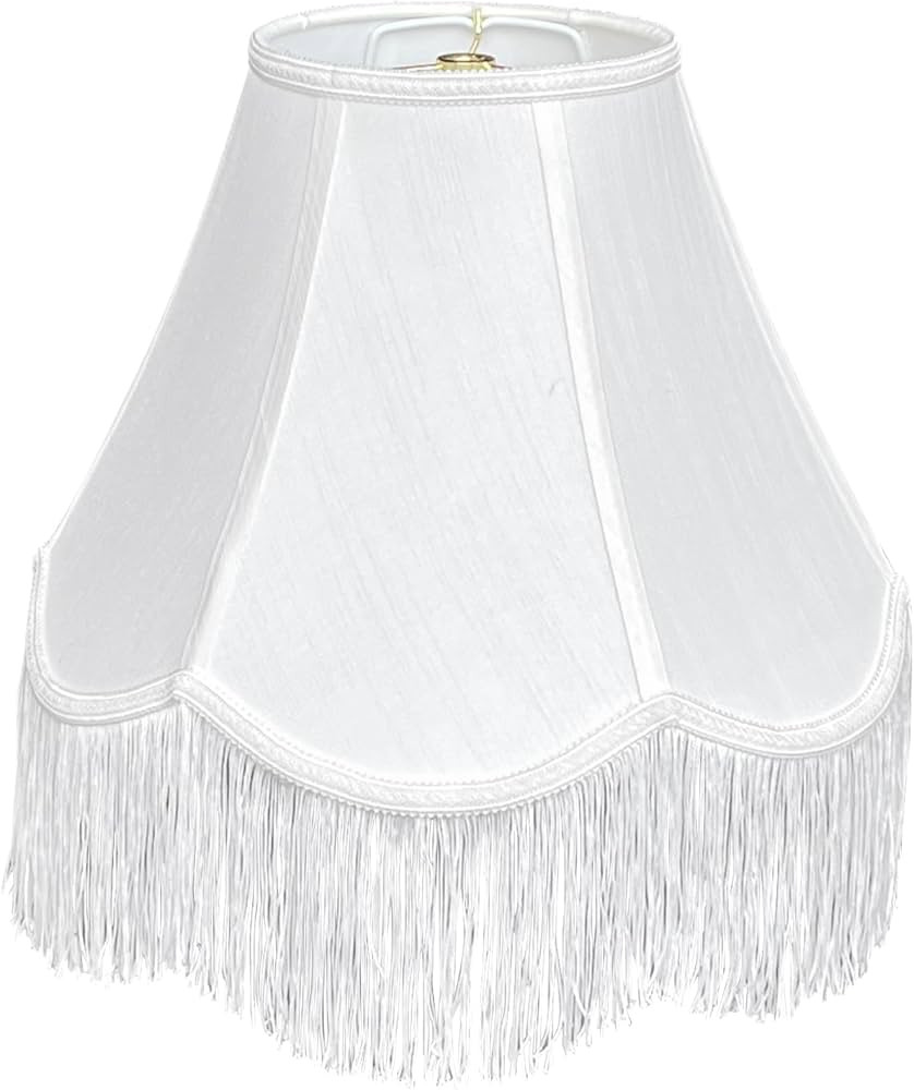 TOOTOO STAR Scalloped Lamp Shades Fringe Trim, 6"x13"x9.25"(Spider) Bell White LampShades,Replace... | Amazon (US)