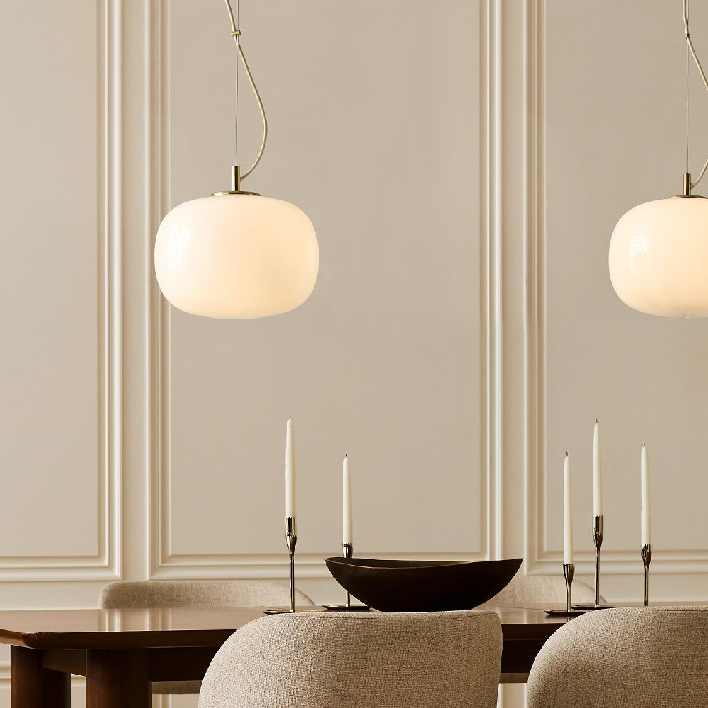 Aria Rounded Rectangle Glass Pendant (12"-16") | West Elm (US)