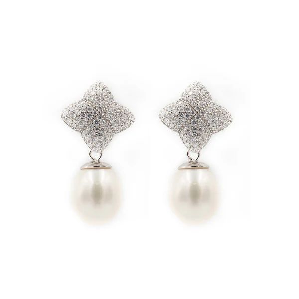 Alicia Earring, Silver with Freshwater Pearl Charm | Hazen & Co