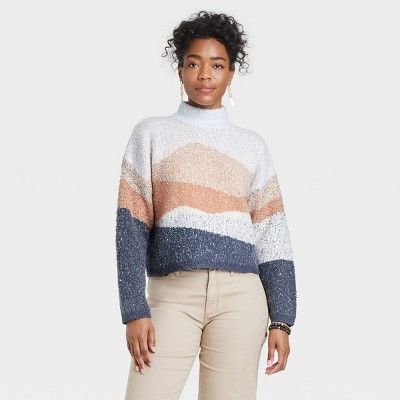 Women's Mock Turtleneck Trek Pullover Sweater - Universal Thread™ | Target