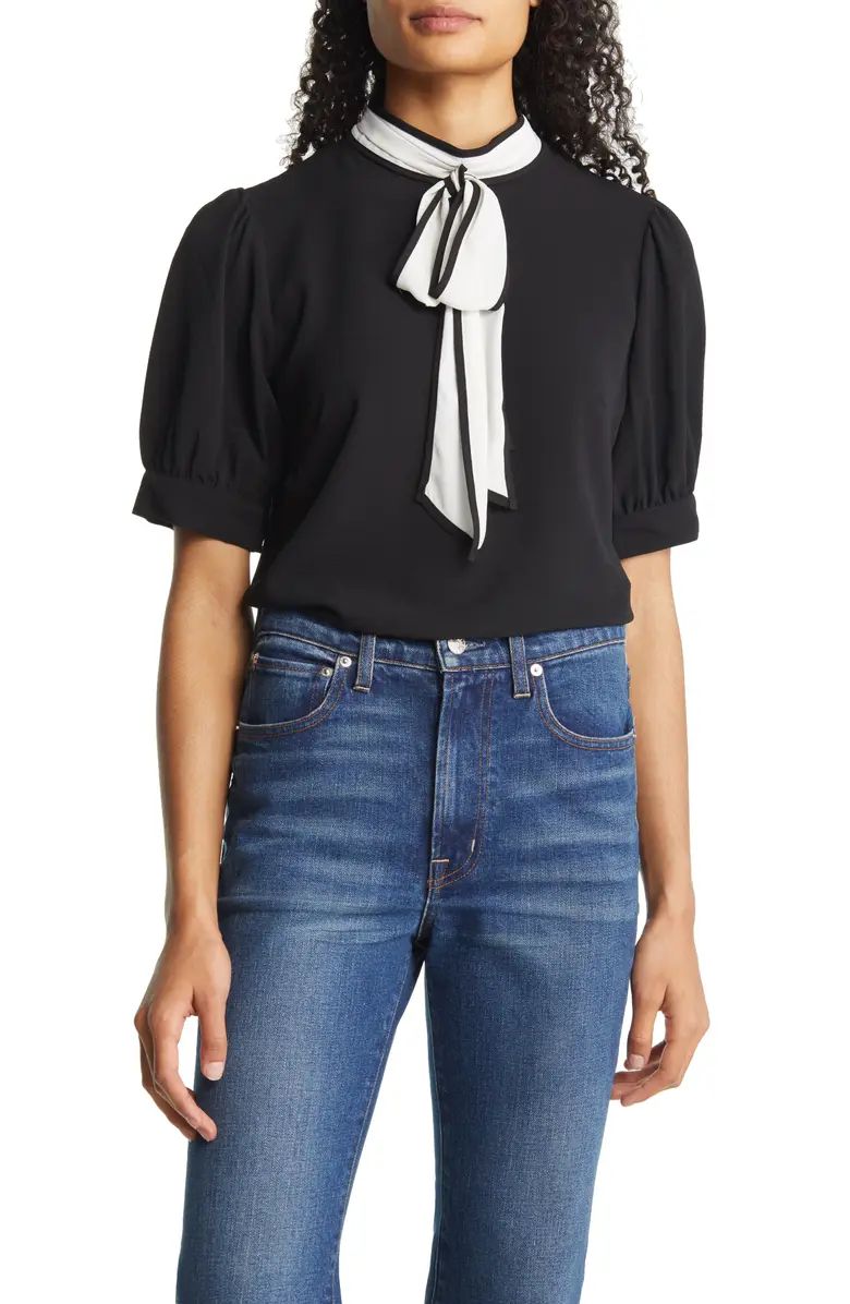Tie Neck Puff Sleeve Blouse | Nordstrom