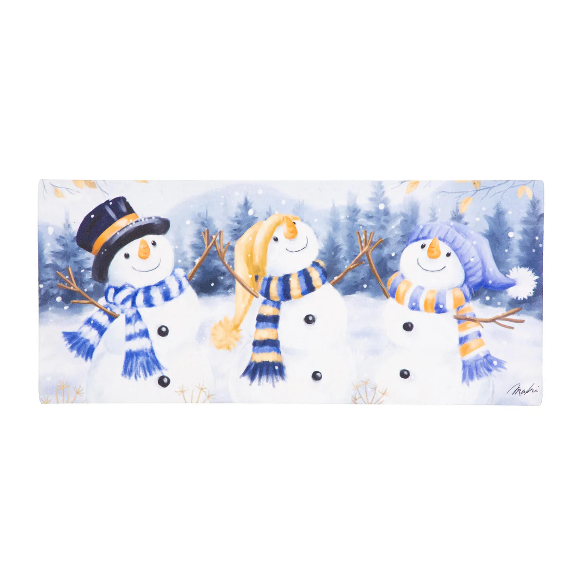 Happy Snowmen Trio Sassafras Switch Mat | My Evergreen
