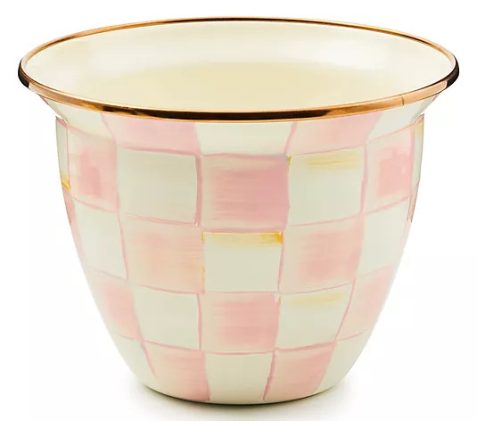 MacKenzie-Childs Check Large Flower Pot - QVC.com | QVC