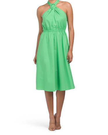 Poplin Halter Midi Dress | TJ Maxx