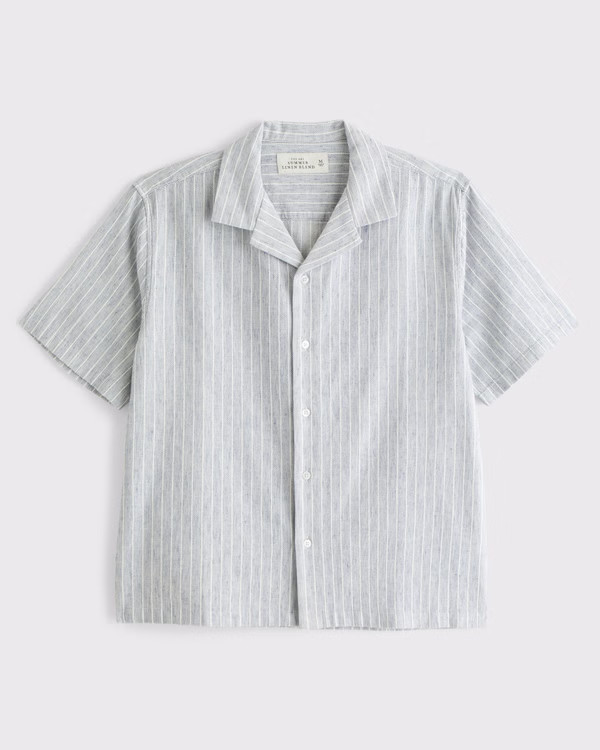 Camp Collar Summer Linen-Blend Shirt | Abercrombie & Fitch (US)