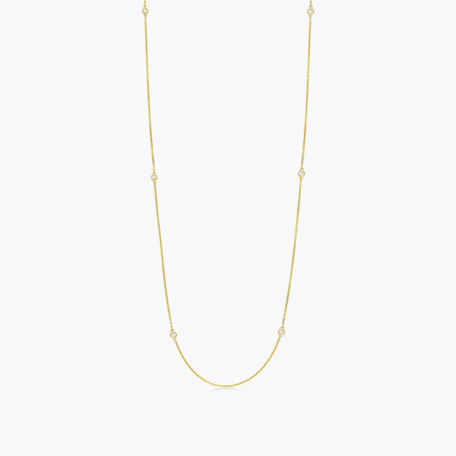 14K Yellow Gold Six Stations Diamond by the Yard Necklace-81068y14 | JamesAllen