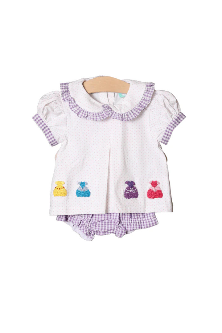 French Knot Princess Bloomer Set | The Smocked Flamingo