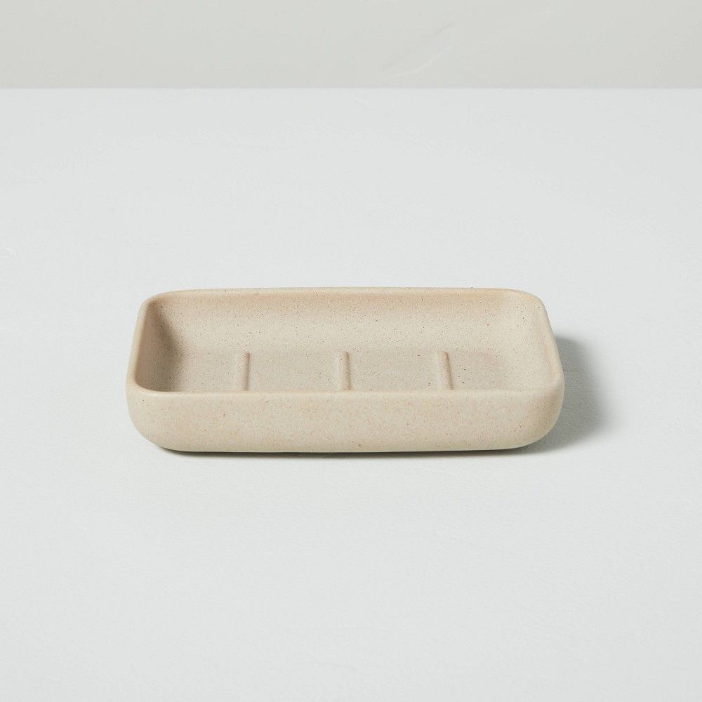 Textured Ceramic Soap Dish Natural - Hearth & Hand with Magnolia | Target