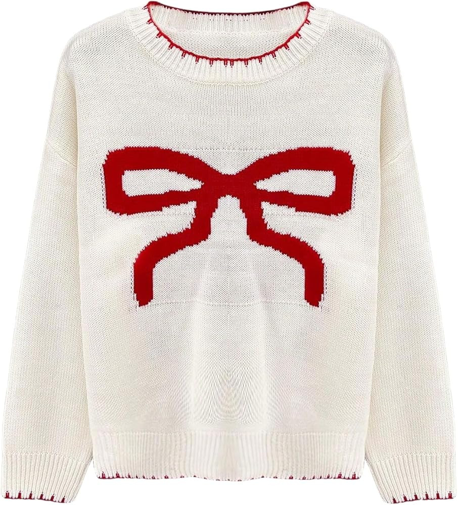 Verdusa Women's Bow Sweater Long Sleeve Sweaters Pullovers Fall 2025 | Amazon (US)