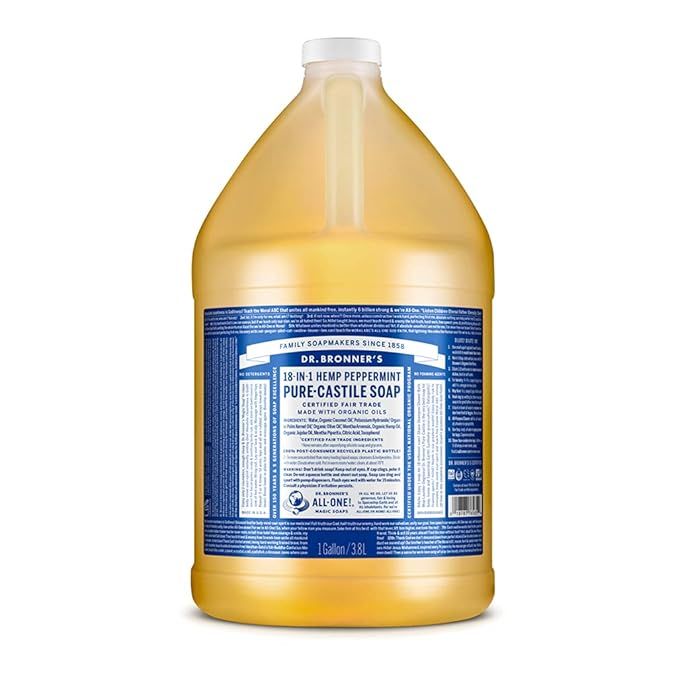 Dr. Bronner’s - Pure-Castile Liquid Soap (Peppermint, 1 Gallon) - Made with Organic Oils, 18-in... | Amazon (US)