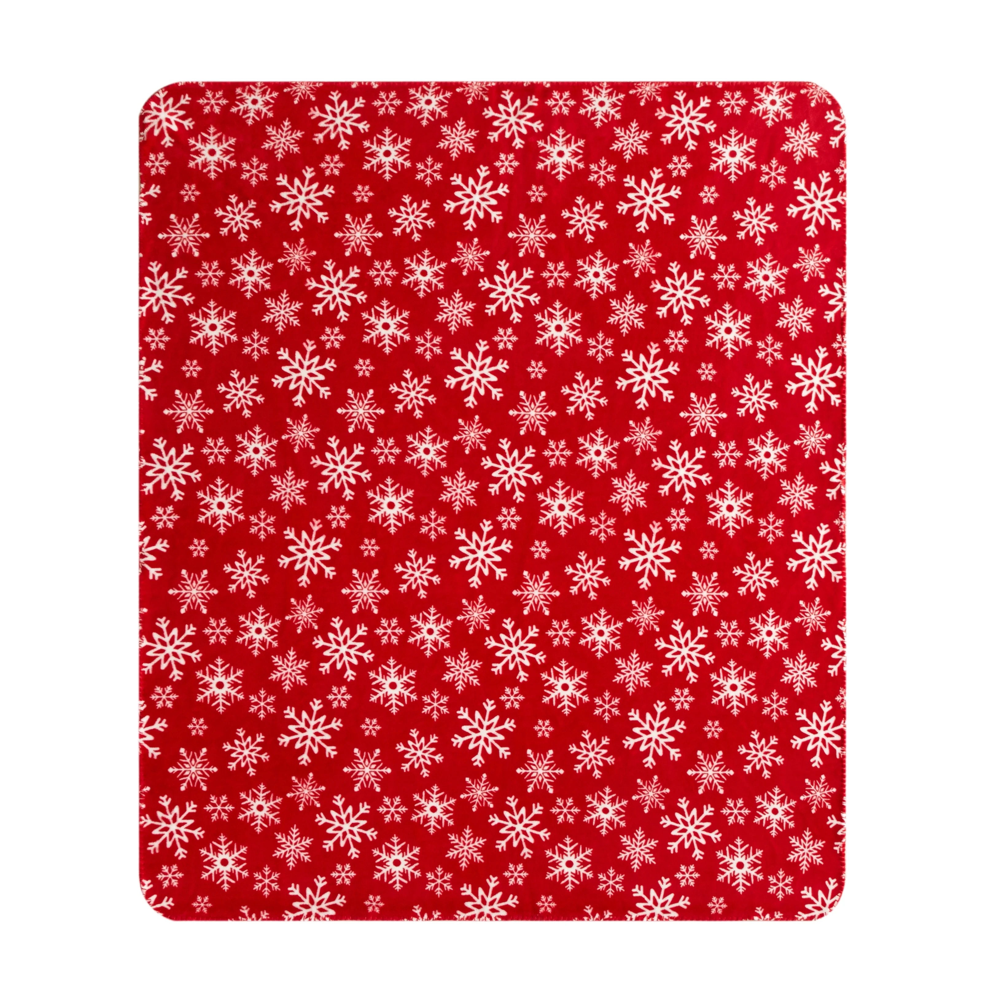 Holiday Time Plush Throw Red Snowflakes, 50" x 60" inches, Red Polyester, Machine Washable - Walm... | Walmart (US)