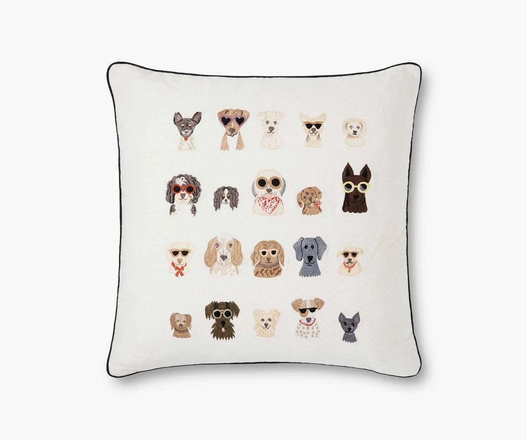 Dog Days Embroidered Pillow | Rifle Paper Co.