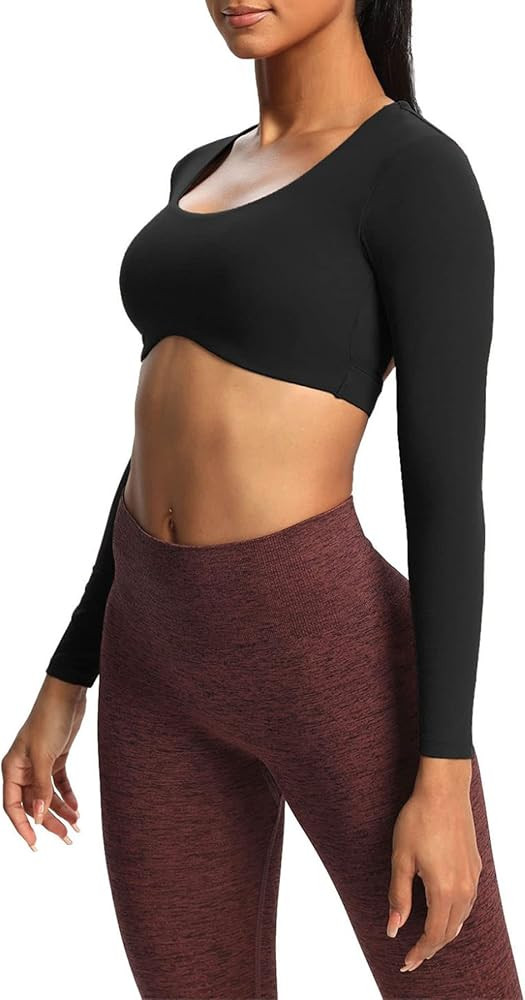 Aoxjox Long Sleeve Crop Tops for Women Define Sculpt Workout Cropped T Shirt Top | Amazon (US)