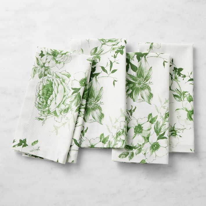 Green Toile Napkins, Set of 4 | Williams-Sonoma