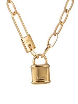 Luxe 18K Goldplated Lock Necklace | Saks Fifth Avenue OFF 5TH (Pmt risk)