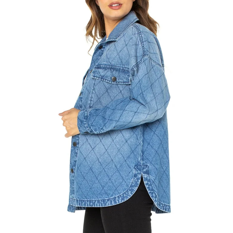 Celebrity Pink Women's Juniors Denim Shacket | Walmart (US)