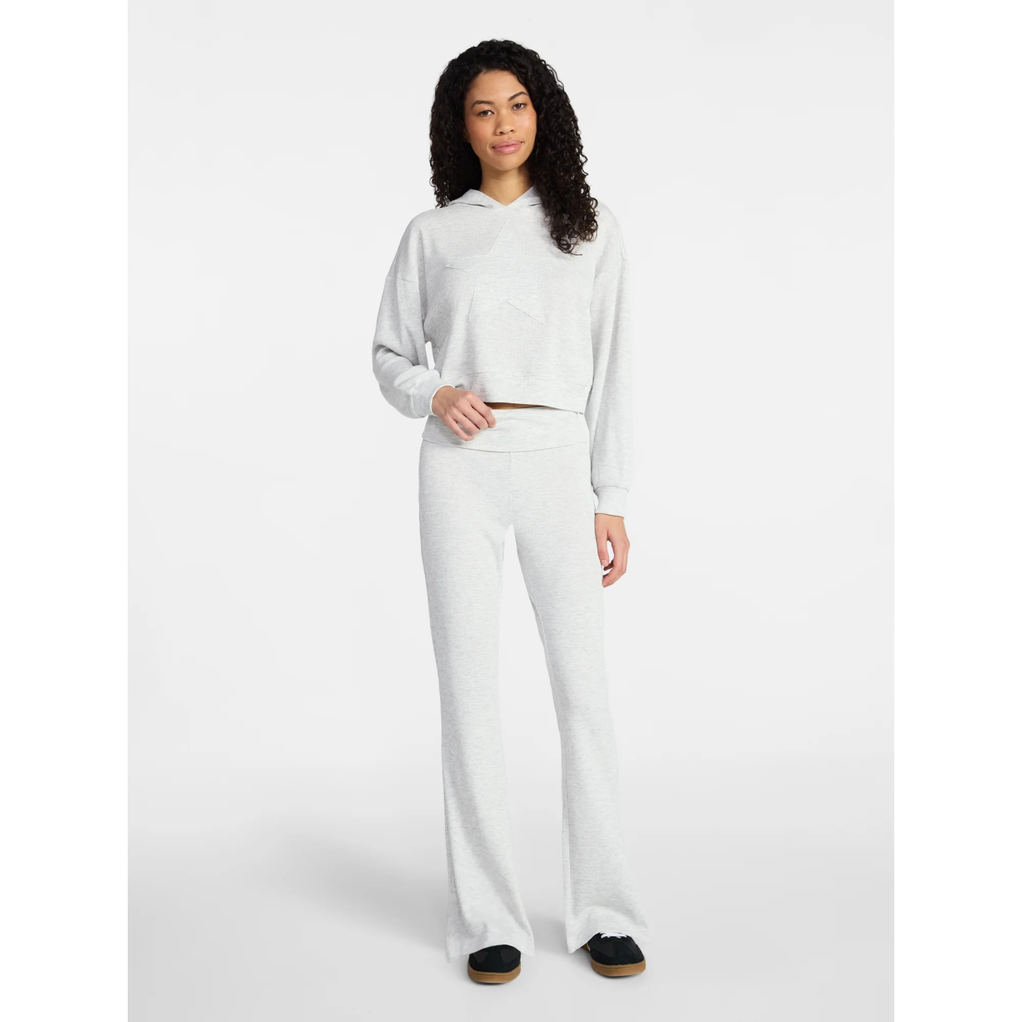 No Boundaries Star Hoodie and Foldover Flare Pants Set, 2-Piece, Women's XXS-XXL | Walmart (US)