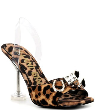 Gianni Bini Maverick Leopard Haircalf Casino Ornament Martini Heel Slingback Dress Sandals | Dill... | Dillard's