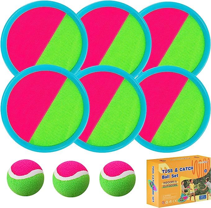 Aunnitery Kids Toys - Outdoor Games, Beach Toys, Toss and Catch Ball Set, Perfect Beach Games Set... | Amazon (US)
